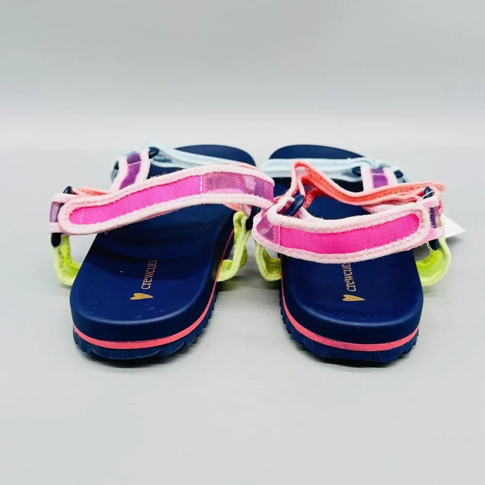 Crewcuts Sandals Kids Girls 5 Multicolor Strappy Hook & Loop Casual Summer Shoes